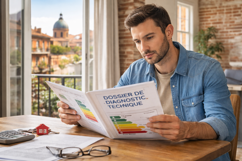 Acheteur immobilier consultant le dossier de diagnostic technique DDT à Toulouse – Sud Immo Diag